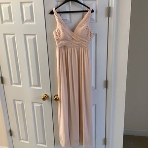 Floor Length Blush Bridesmaid Dress